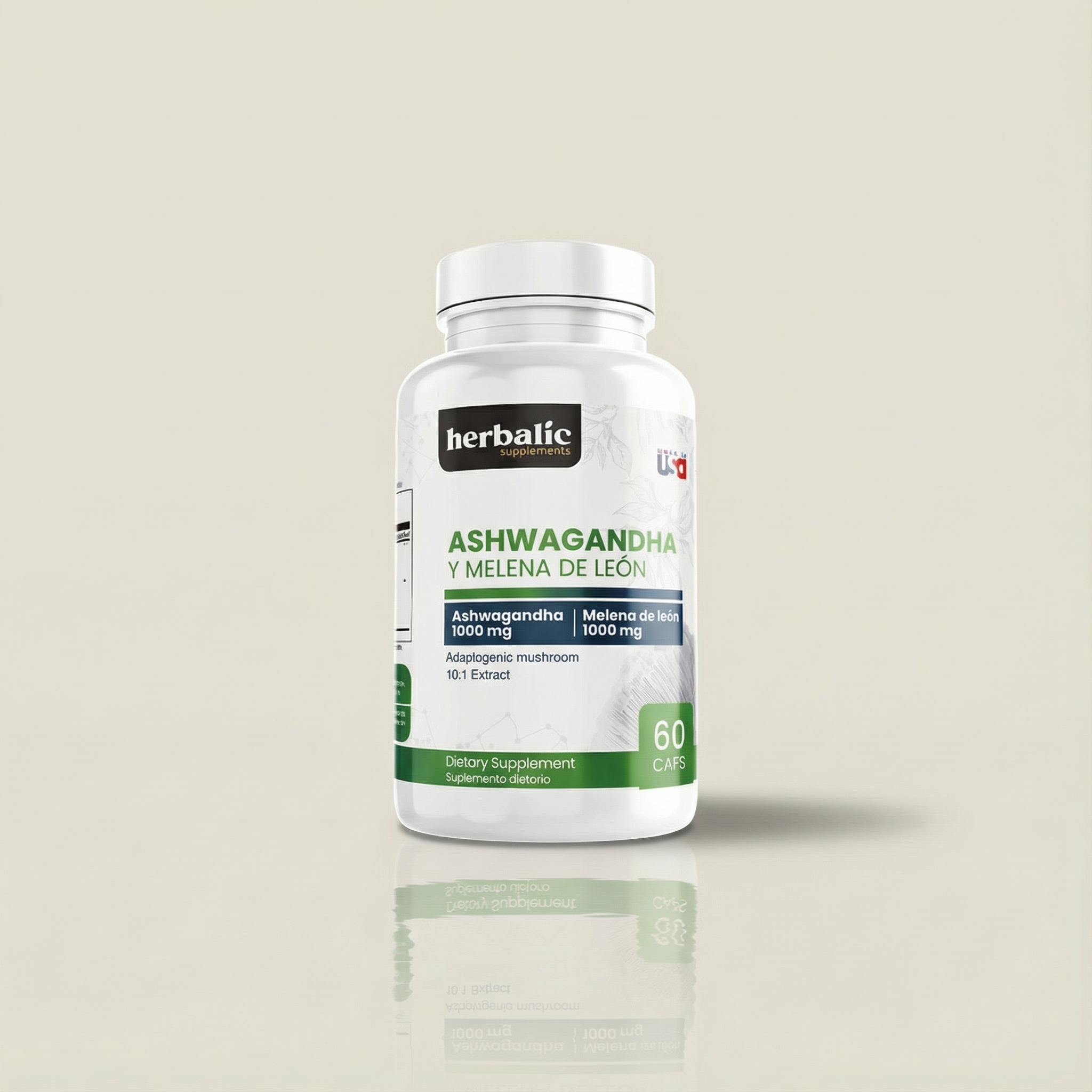 Ashwagandha + Melena de León - 60 cápsulas