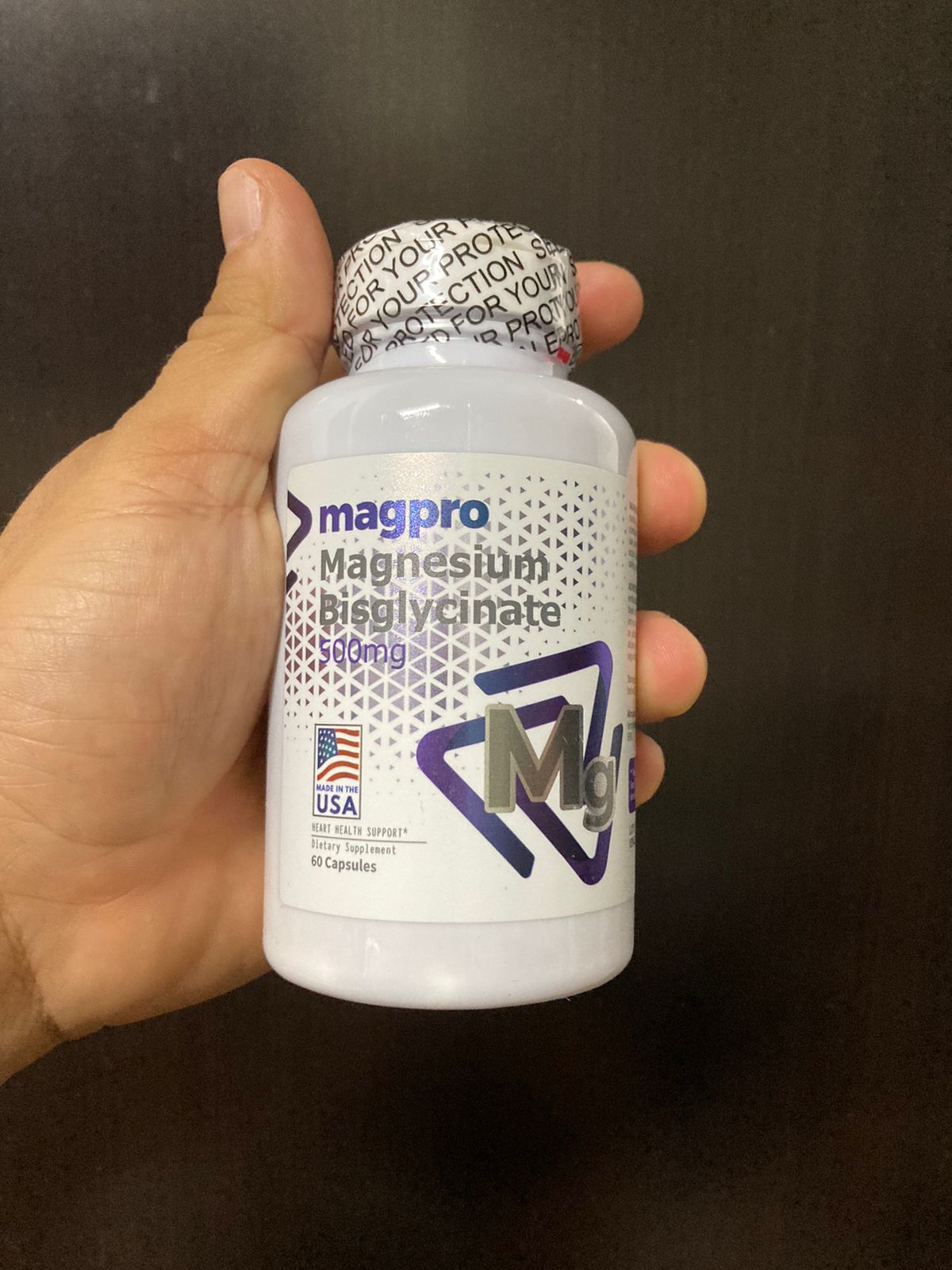 Magnesium Bisglycinate 500 mg 60 cápsulas.
