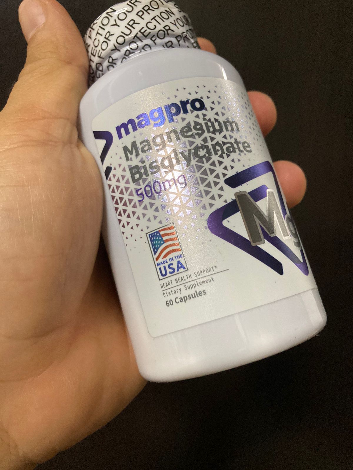 Magnesium Bisglycinate 500 mg 60 cápsulas.